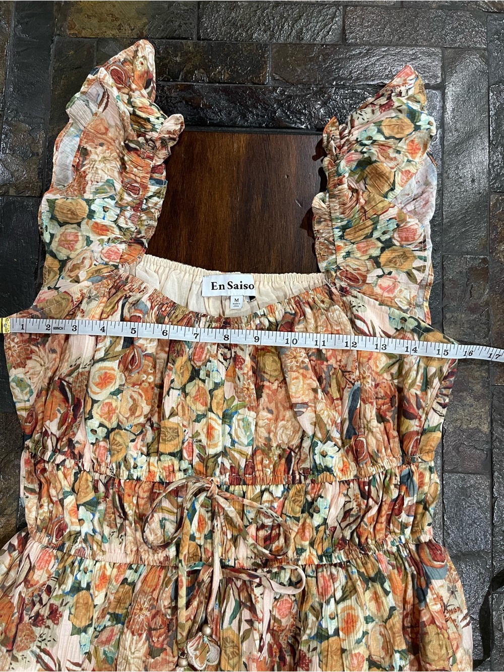 En Saison Fall Floral Ruffle Strap Midi Dress - Picture 5 of 9